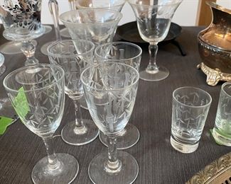 Bamboo etched crystal 