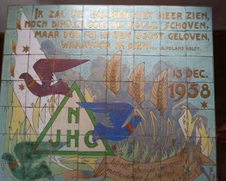 Dutch youth hostel Gouda tile top table 