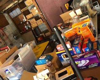 Garage has lots of misc things some new in boxes 
