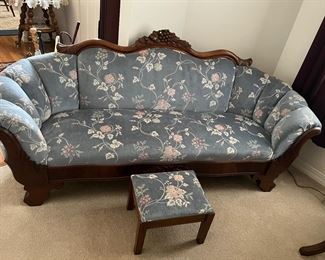 Loveseat with foot stool
