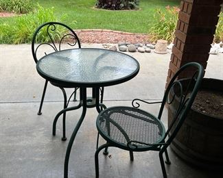 Outdoor table and two chairs