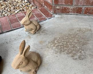 outdoor yard ornaments - bunnies
