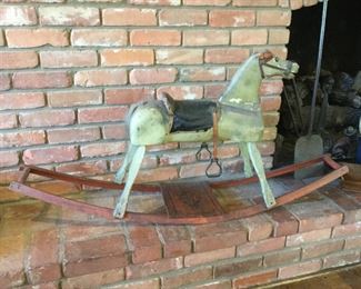 Antique Wood Rocking Horse