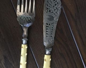 Vintage Bakelite Serving Fork & Knife