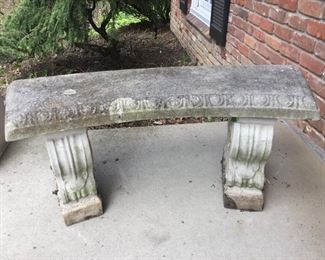 Concrete Garden Bench Curved