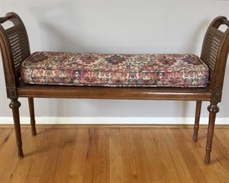 Petite Vintage Cane Bench