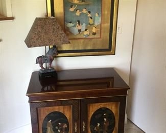 Drexel Heritage Asian Inspired 2 Door Cabinet Designed by Randy Yancey