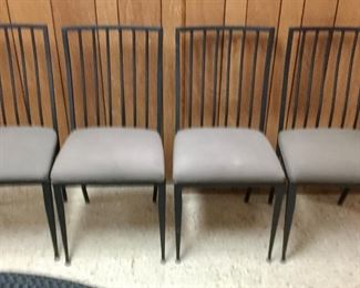Set of 4 Metal Armless Chairs