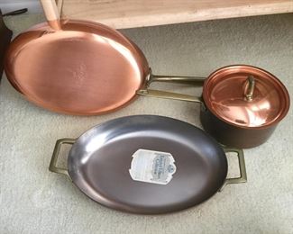 Revere Copper Pot and Pans w/Stainless Surface