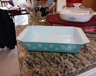 Pyrex snowflake casserole baking