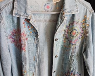Embroidered denim women's jacket