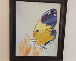 Original oil painting of a butterfly