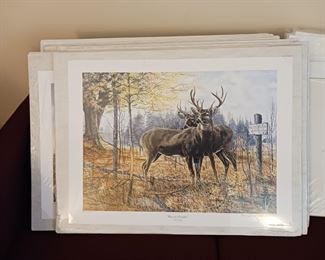 Charles Denault signed limited edition lithograph 14 point buck