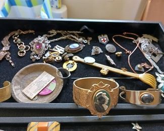 Antique costume jewelry cameos bracelets