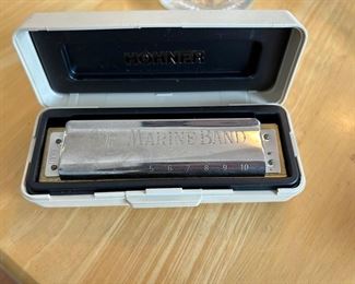 Hohner Marine Band harmonica in case