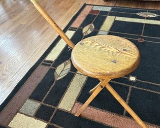 Walking cane/folding seat