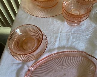 Vintage Diana Federal Glass Berry Bowl , Platters