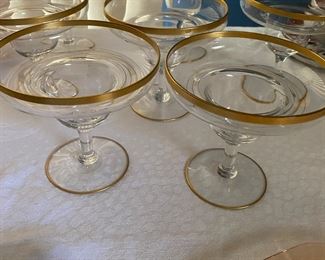 Vintage Gold Rim Sherbet Ice Cream Glasses