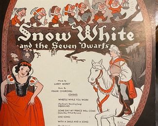 Vintage Walt Disney Snow White Music Book