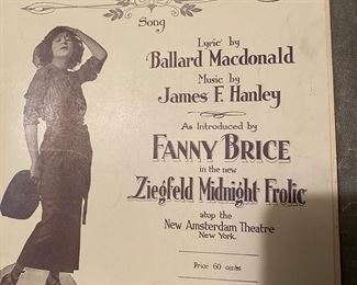 Fanny Brice Vintage Sheet Music