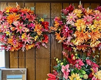 Silk flower bouquets.