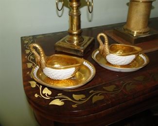 Dresden swan Bowls with under dish $125 each