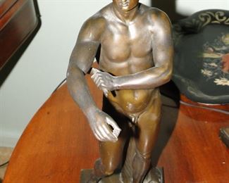 Bronze figure male nude 15" $200