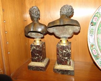 Back side of the French Bronze busts
