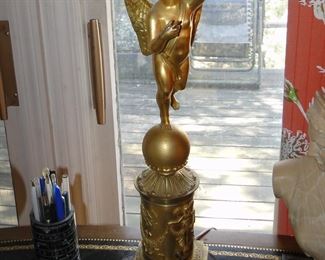 Bronze Cherub on pomegranate Lamp $1000