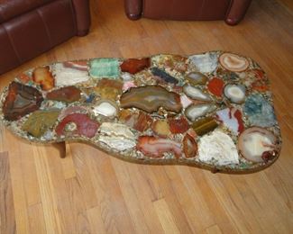 Carl S. Hodgen Kidney shaped Agate Stone Coffee Table $1500