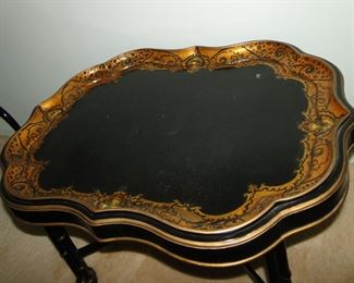 Black and gold Butler Style Table $250