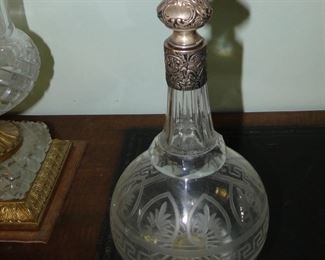 Crystal decanter with cherub top $250