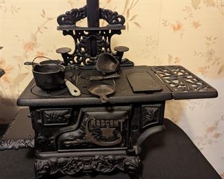 Vintage Crescent Cast Iron Toy Stove