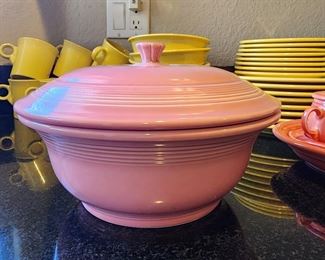 Fiestaware Rose Pink Casserole Dish Bowl with Lid Fiesta Ware
