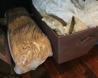 Boxes of designer fabrics & notions - many, many Marge Carson