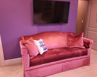 Ethan Allen velvet sofa