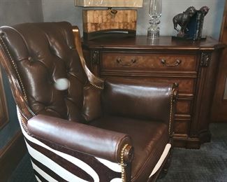 Sherrill leather & hide chair