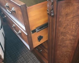 2 drawer wood file cabinet