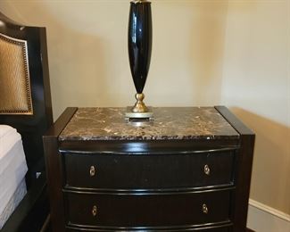 Marge Carson 3 drawer side chests - marble tops can be taken off