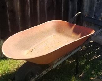 vintage wheel barrel