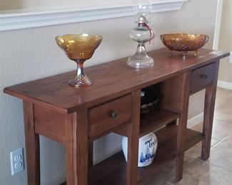 Rustic console with storage