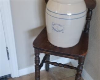 Whimsical small chair and crock