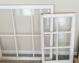 Vintage windows with panes