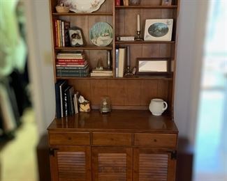 F16 - $250. Ethan Allen Cabinet moves in 2 pieces. Measures 18.5" deep x 40" wide x 77.5" tall. Solid wood - excellent condition. 