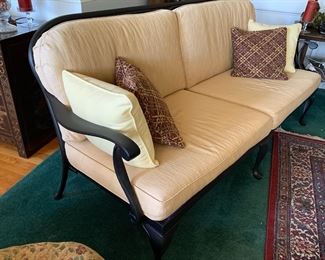 F36 - $375 Iron Couch (designed for screened in porch - she enjoyed it in the living room!) Measures 79" long x 32" deep x 35" tall. 