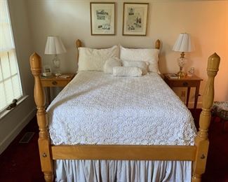 F33 - $175. Full size bed Solid Wood Frame. Very Solid. 