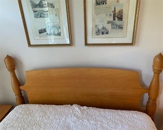 F33 - $175. Full size bed Solid Wood Frame. Very Solid. 