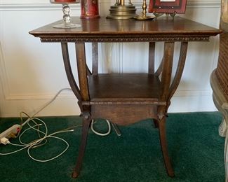 F41 - $95 Antique Square side table - solid wood. Measures 24" square x 25.5" tall. 