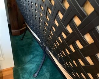 F36 - $375 Iron Couch (designed for screened in porch - she enjoyed it in the living room!) Measures 79" long x 32" deep x 35" tall. 