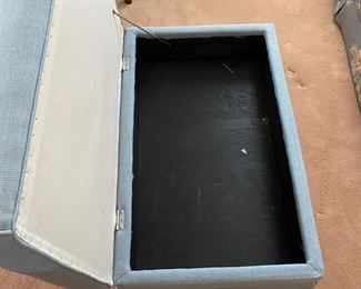 F27 - $20. Blue Storage Ottoman. 